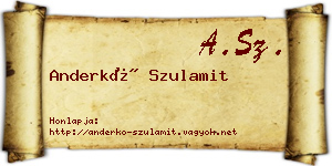 Anderkó Szulamit névjegykártya